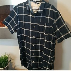 Men's Short Sleeve Button Down Flannel w/ side zip